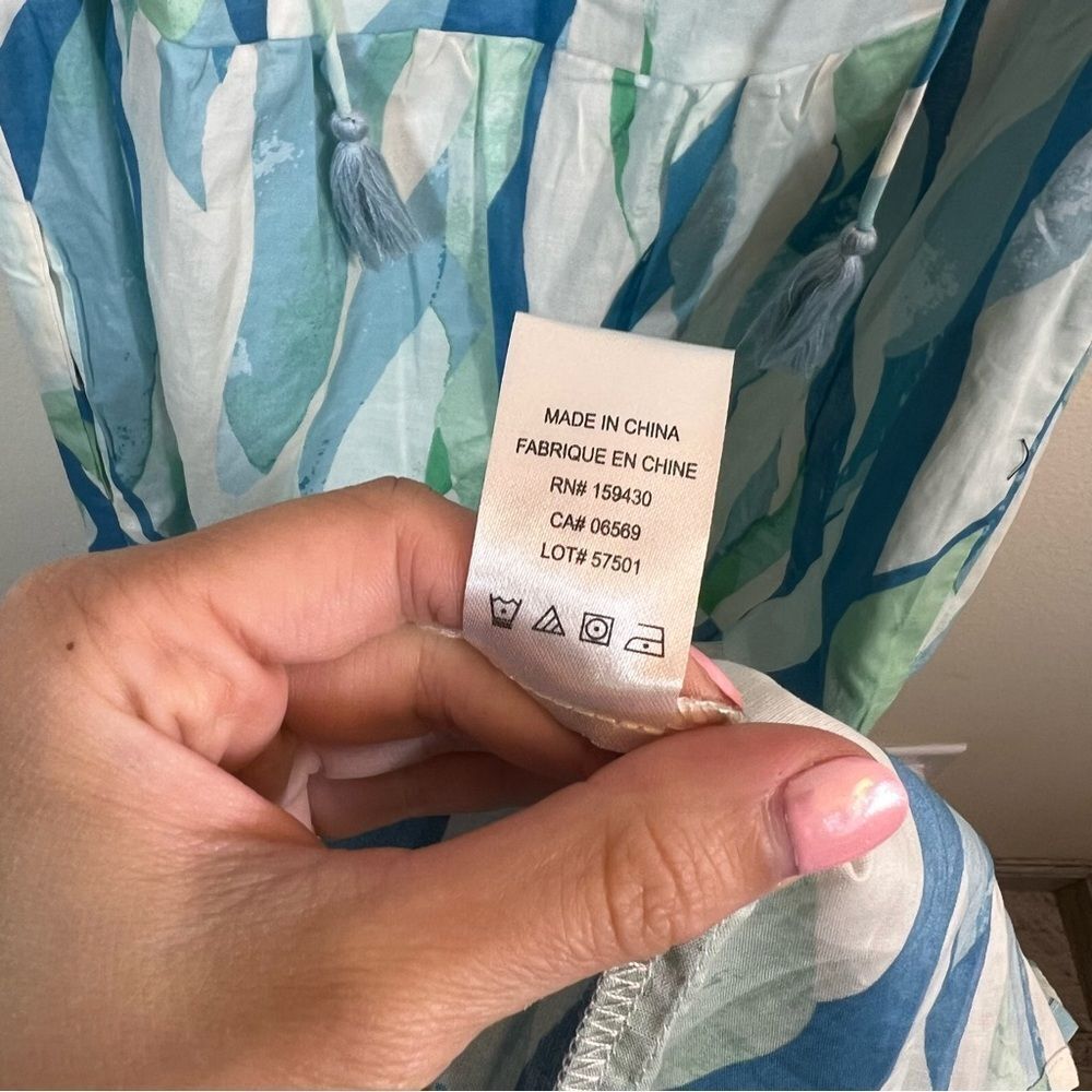 Elan Women’s Blue Green Ruffle Midi Dress Small NWT - Picture 10 of 13